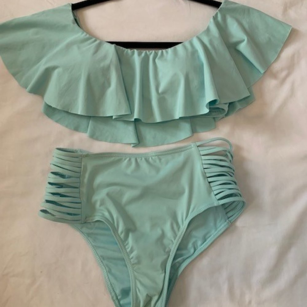 Light Blue Two Piece Swimsuit Size XS